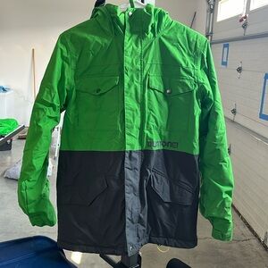 Burton Dryride Snowboard Jacket Boys L Green/Gray Ski/Snowboard